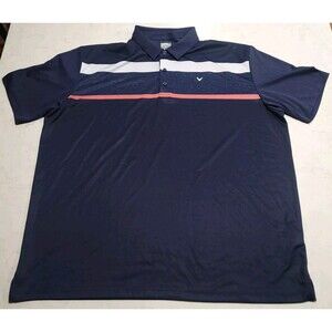 Callaway Opti-Dri Swing Tech UPF 50 Striped Performance Golf Pique Polo 2XL NWOT